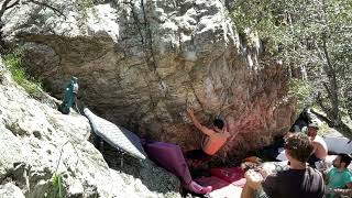Video thumbnail of Squeeze of Death, V10. Mount Baldy