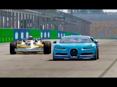 Bugatti Chiron vs Renault F1 1981 - Melbourne