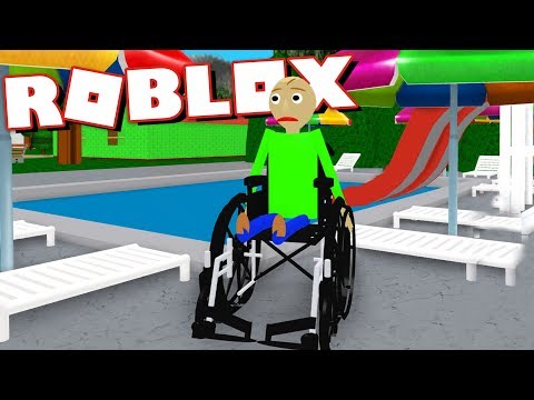 Playing as Baldi in a wheelchair and going for a swim! | Roblox Baldi's Basics RP