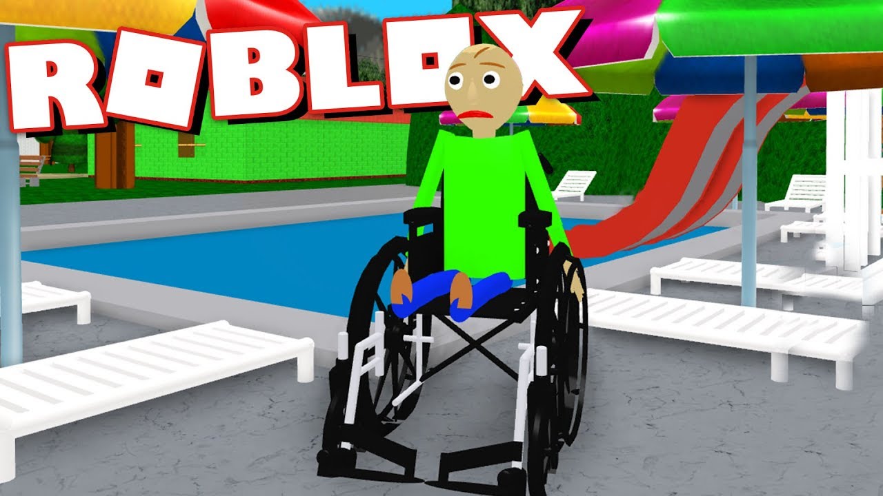Playing As Baldi In A Wheelchair And Going For A Swim Roblox - making bad sonic a roblox account 201tube tv