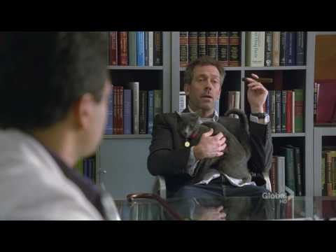 Hugh Laurie (as Gregory House) mimicks a James Bond villain