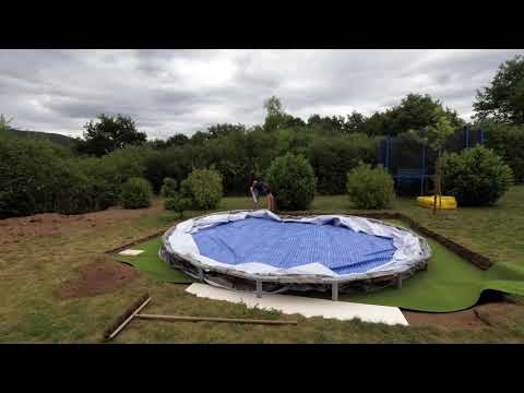 Bestway frame pool Aufbau im Garten 549 x 132 cm swimmingpool каркасный бассейн