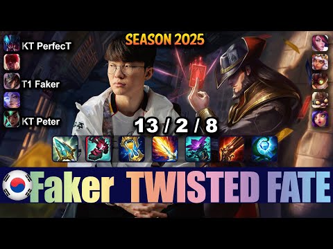 T1 Faker TWISTED FATE  vs ZIGGS Mid - Patch 25.16 KR Ranked | lolrec