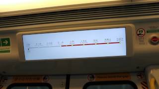 港鐵馬鞍山綫8卡列車首日啟用第一城至石門行車時的車箱動態路線圖
