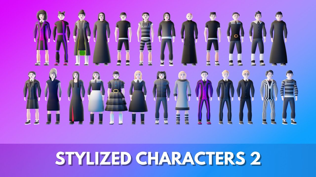 Casual Characters Pack 2 3D Model