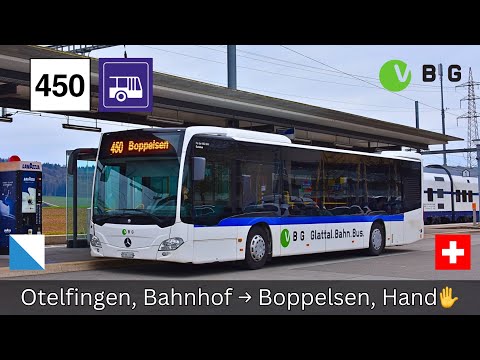🇨🇭Zürich VBG Buslinie 450 | Otelfingen, Bahnhof → Boppelsen, Hand [4K]