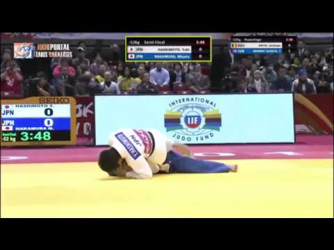 Judo Grand Slam Tokyo 2014 Semifinal -52kg HASHIMOTO Yuki (JPN) vs. NAKAMURA Misato (JPN)