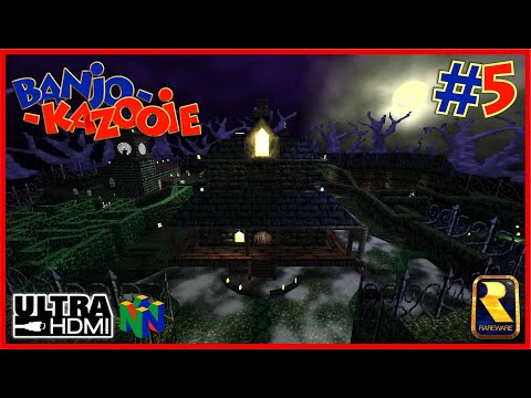 BANJO-KAZOOIE 100% Walkthrough N64 UltraHDMI Part 5 MAD MONSTER MANSION 100% Collectibles
