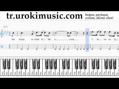 Piyano dersleri (sağ el) Miley Cyrus - Malibu Notalar Eğitim Bölüm#2 um-i723