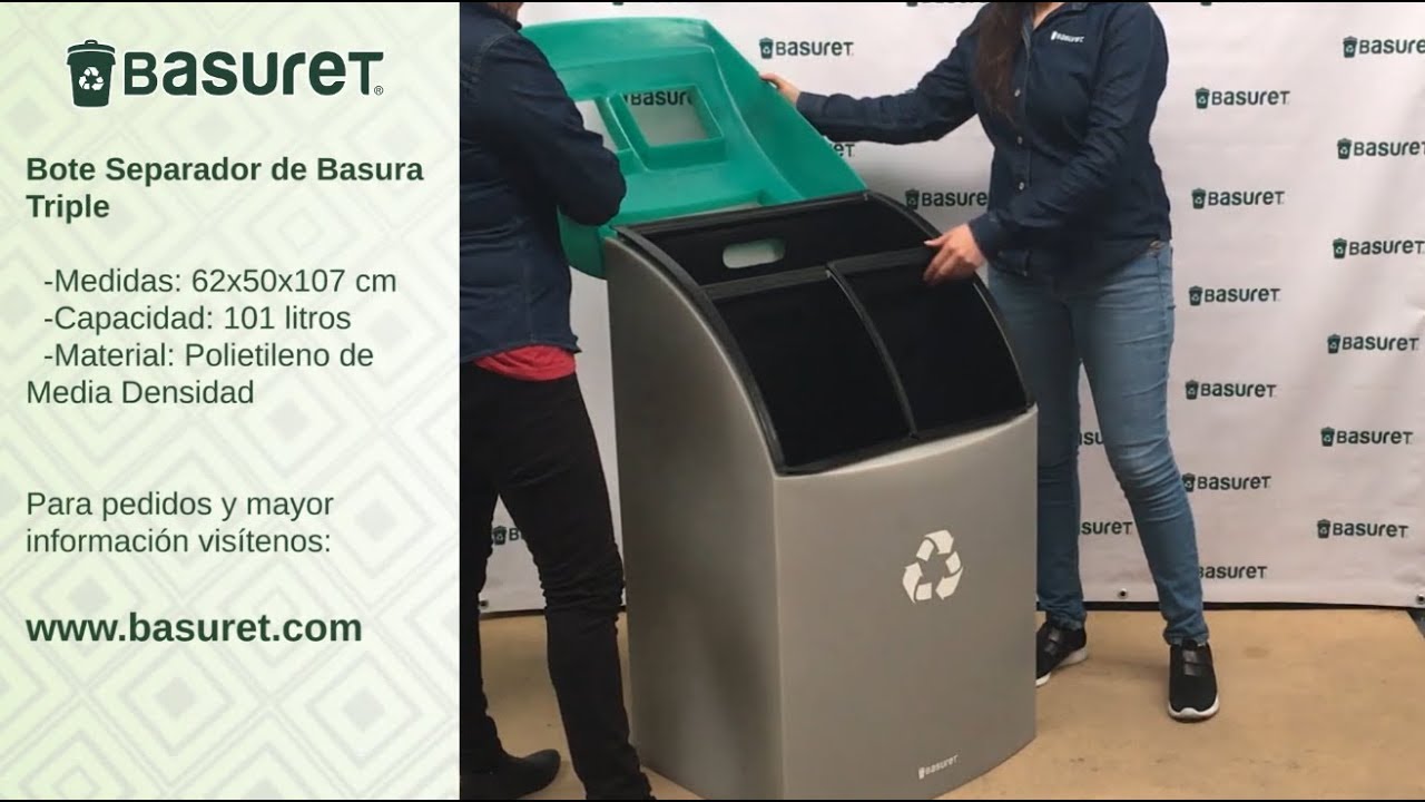 Basuret Botes de Basura Separador de Basura Triple