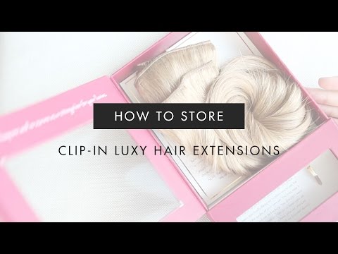 Part of a video titled How To Store Clip-in Hair Extensions | Luxy Hair - YouTube
