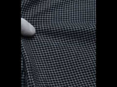 Check Black Pure Cotton 95 GSM Handwoven Fabric — video