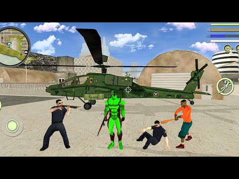 Green Dead-Pool Rope Hero Vice Town Simulator Army Helicopter Fly #26 - Android Gameplay