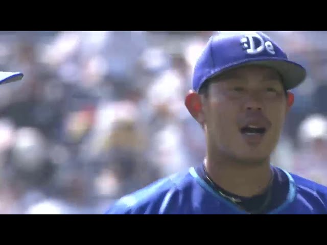 4回裏 マリーンズ二死1・2塁の同点好機も6番根元は空振り三振に倒れる 2014/6/1 M-DB