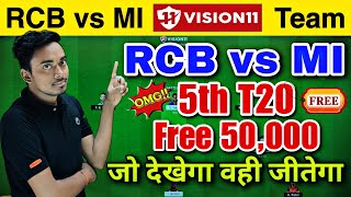 RCB vs MI Dream11 Prediction | Bangalore vs Mumbai | RCB vs MI Dream11 Prediction Today Match