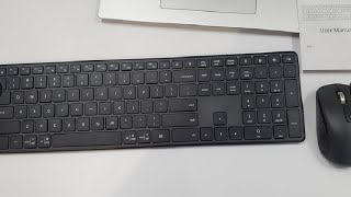 Bnnwa M9250 Wireless Keyboard Mouse Combo,Scissors Mechanism QWERTY Silent Wireless Bluetooth Keyboa