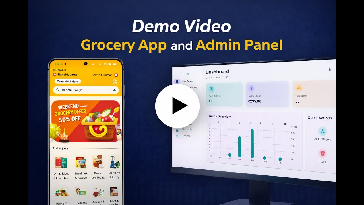 Complete Grocery App Demo with Admin Panel | Flutter PHP MySQL | Source Code