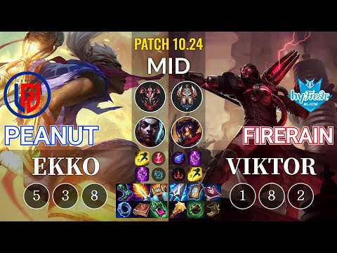 LGD Peanut Ekko vs hyF FireRain Viktor Mid - KR Patch 10.24