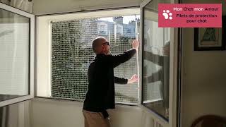Filet de protection pour chat pour fenêtre, sans percer avec filet escamotable et sans percer ! 🐾🐱👍