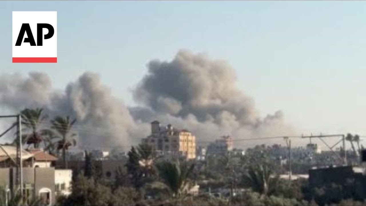 Smoke rises over Dier al-Balah, Gaza following Israeli strike in the area