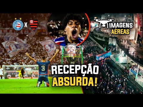 CHEGADA INSANA DO ÔNIBUS DO BAHIA NO JOGO CONTRA O FLAMENGO NA FONTE NOVA - PARTIU BATEU