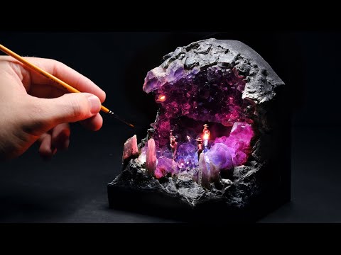 Using Real Amethyst in Miniature Art
