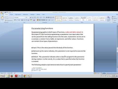 SQL Server tutorial 58: Parameterizing Functions