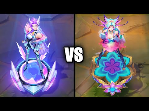 Battle Dove Seraphine vs Faerie Court Seraphine Skins Comparison (League of Legends)