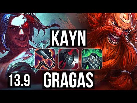 KAYN vs GRAGAS (JNG) | 2.8M mastery, 1400+ games, 5/2/17 | KR Master | 13.9