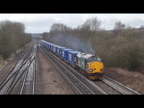 Class 37 on Freight: 37218 South Bank Tees Dock to Daventry DRS 15th March 2020