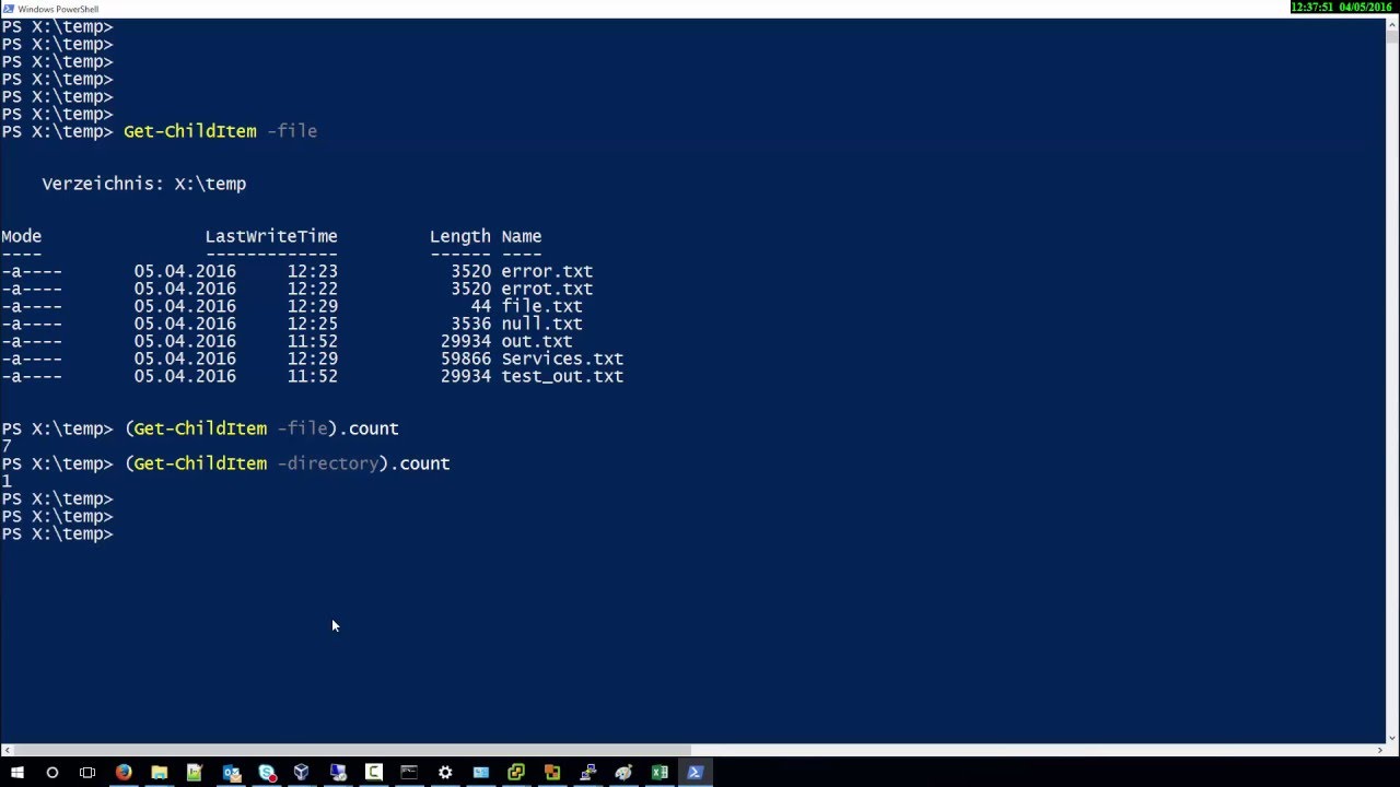 How to count all text files & Folders in a Directory  with Powershell