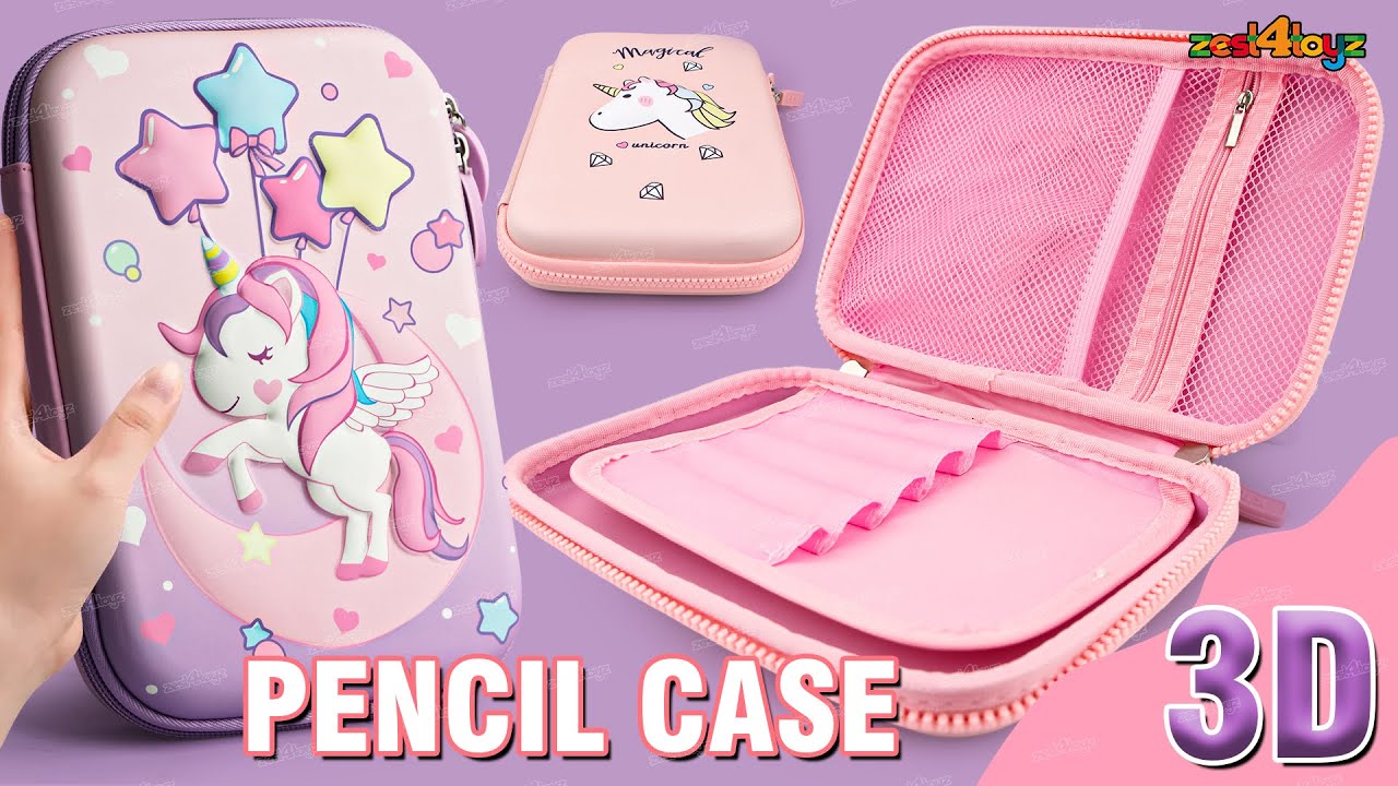 zest 4 toyz 3D Unicorn Pouch  Compartments Stationery Organizer for School Supplies