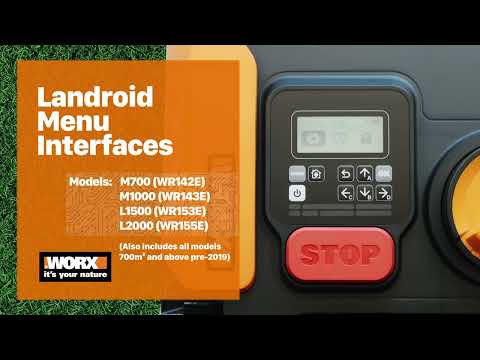 Worx Landroid Menu Interfaces -  (WR142E, WR143E, WR153E, WR155E)