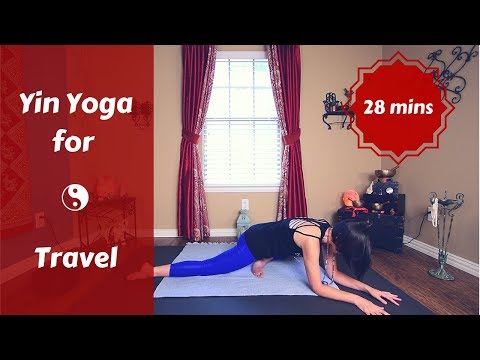 Yin Yoga for Travel ✈🚗 | Upper Back, Neck & Hip Release (no props) {30 mins}