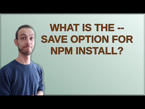 What is the --save option for npm install?