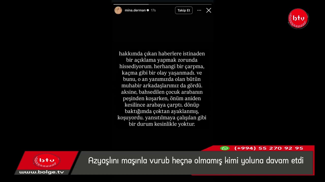 Azyaşlını maşınla vurub heç nə olmamış kimi yoluna davam etdi