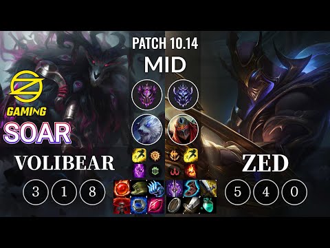 OZ SoaR Volibear vs Zed Mid - KR Patch 10.14