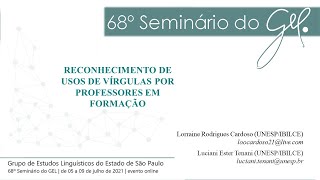 RECONHECIMENTO DE USOS DE VÍRGULAS POR PROFESSORES EM FORMAÇÃO