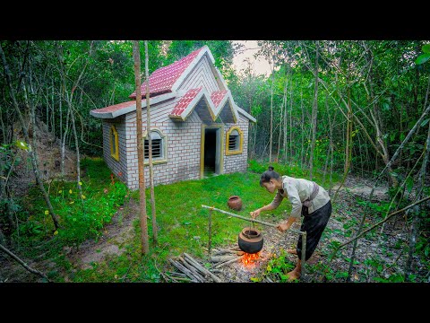 Building The Most Beautiful Jungle Villa House with The Most Lovely Queen Bed