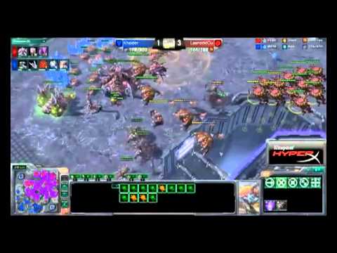Most Epic Moment in SC2 Leenock vs Morrow EPIC game - Legendary Brood Lord Nukes