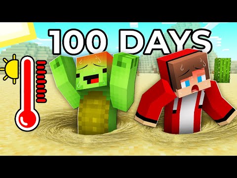 Mikey and JJ SURVIVE 100 DAYS in DESERT! Challenge - Minecraft (Maizen)