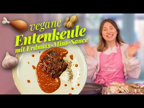 Video Thumbnail: Vegane Entenkeule mit Erdnuss-Miso-Soße 🍗 🥜 - Kochvideo | Bibi