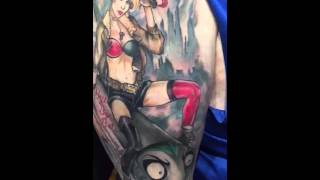 Harley Quinn tattoo by artist Lucas Patterson slow motion