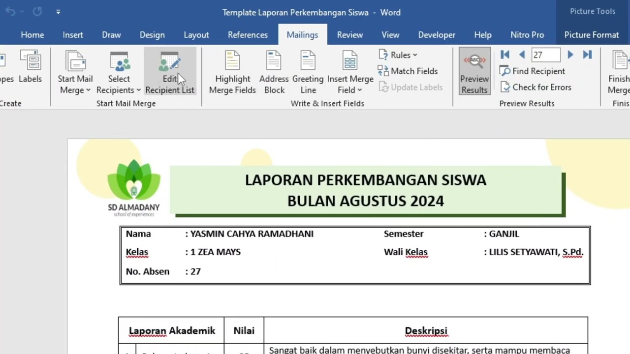 Ekspor Laporan Hasil Belajar dalam Format PDF Secara Otomatis