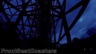 preview picture of video 'Knoebels Twister POV HD AT NIGHT Roller Coaster On Ride Back Seat Wooden GoPro Video'