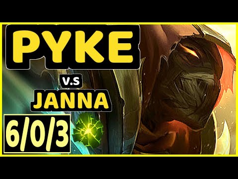 VANDER (PYKE) vs JANNA - 6/0/3 KDA BOTTOM SUPPORT CHALLENGER GAMEPLAY - EUW