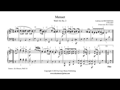 Beethoven : Minuet in G Major, WoO 10, No. 2