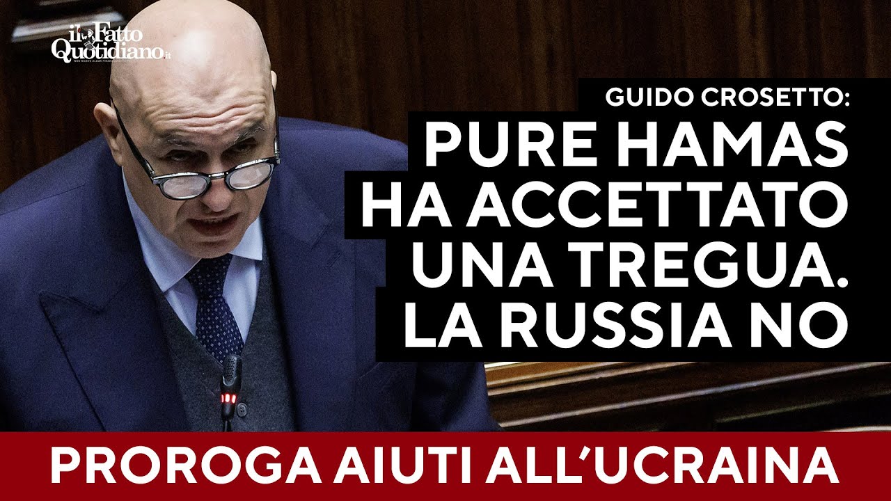 Proroga degli aiuti all'Ucraina, Crosetto: "Pure Hamas ha accettato una tregua, la Russia no"