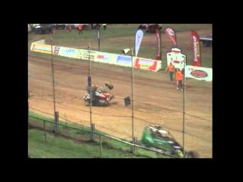 Wingless Sprints: Warren Marquis Hard Crash - Brisbane Speedway