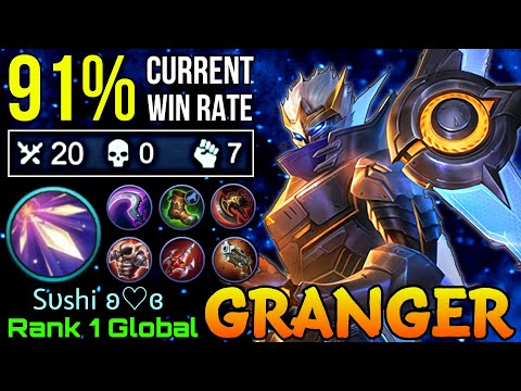 91% Current Win Rate Granger 20 Kills Perfect Play! - Top 1 Global Granger by Sυshi ʚ♡ɞ - MLBB